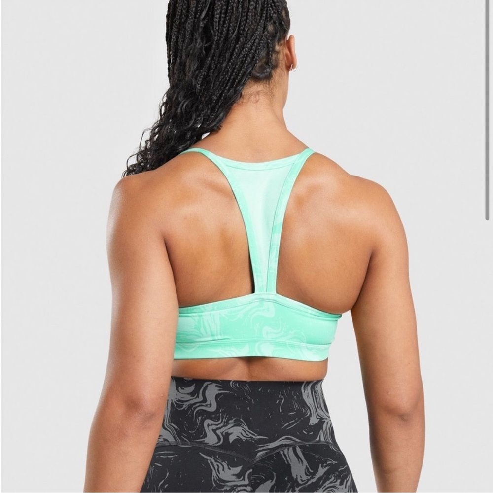 Gymshark Bright Turquoise Print Power Sports Bra - Picture 5 of 10